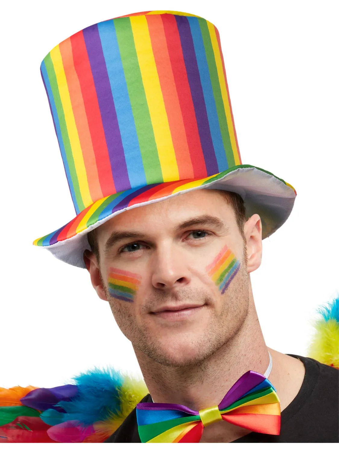 Smiffys Deluxe Pride cappello cilindro arcobaleno adulto