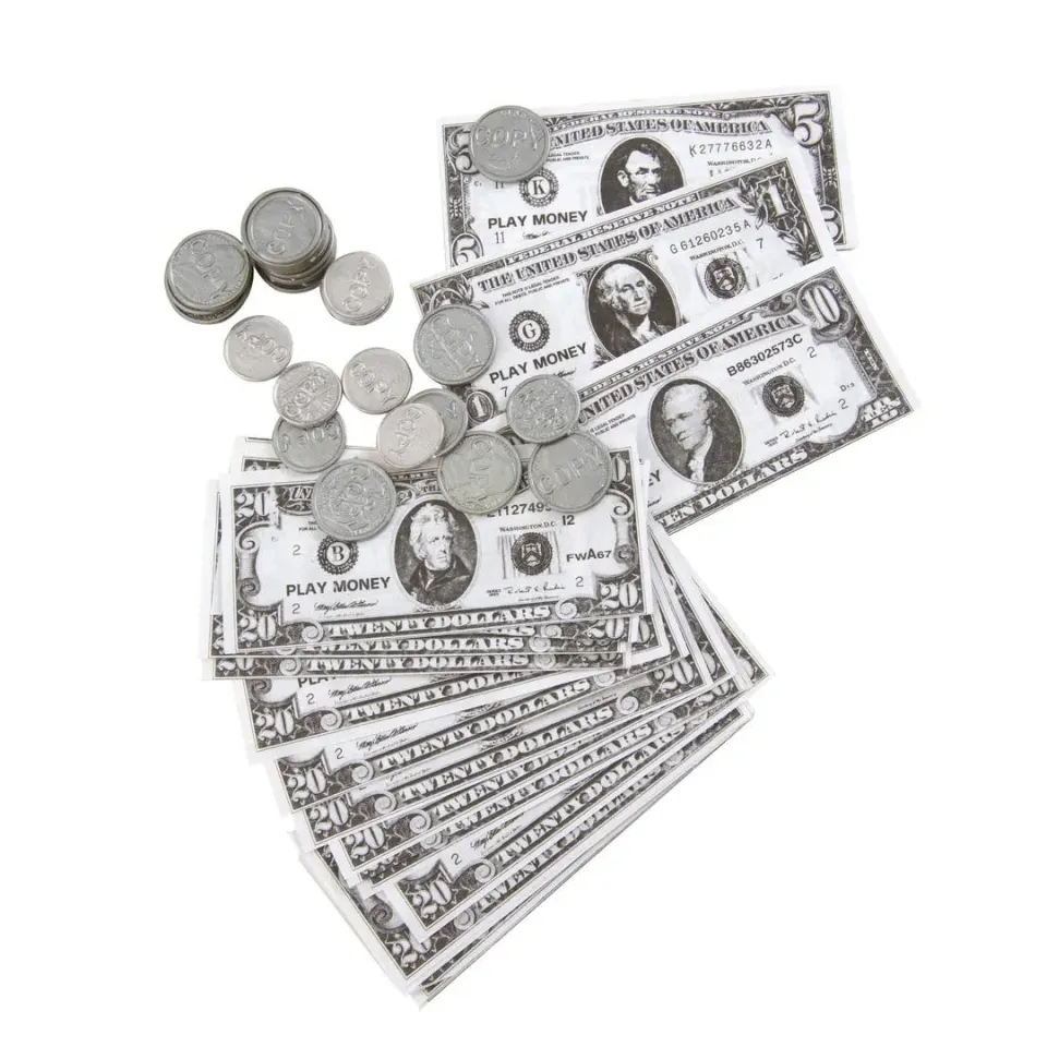 P'tit Clown Set Monete e Banconote Dollari Finti 66 pz
