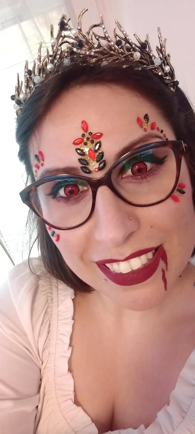 Fiestas Guirca Gotico gioielli adesivi viso nero rosso