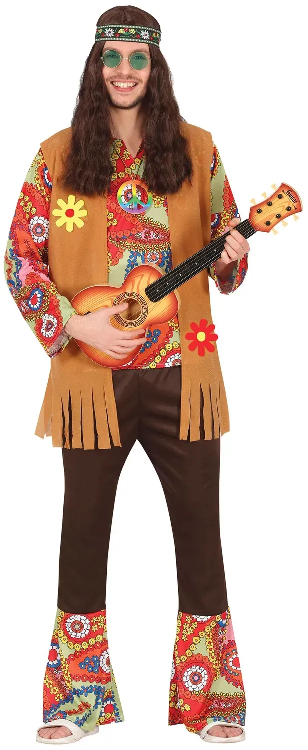 Guirca Peacemaker costume hippie M maglietta gilet pantaloni