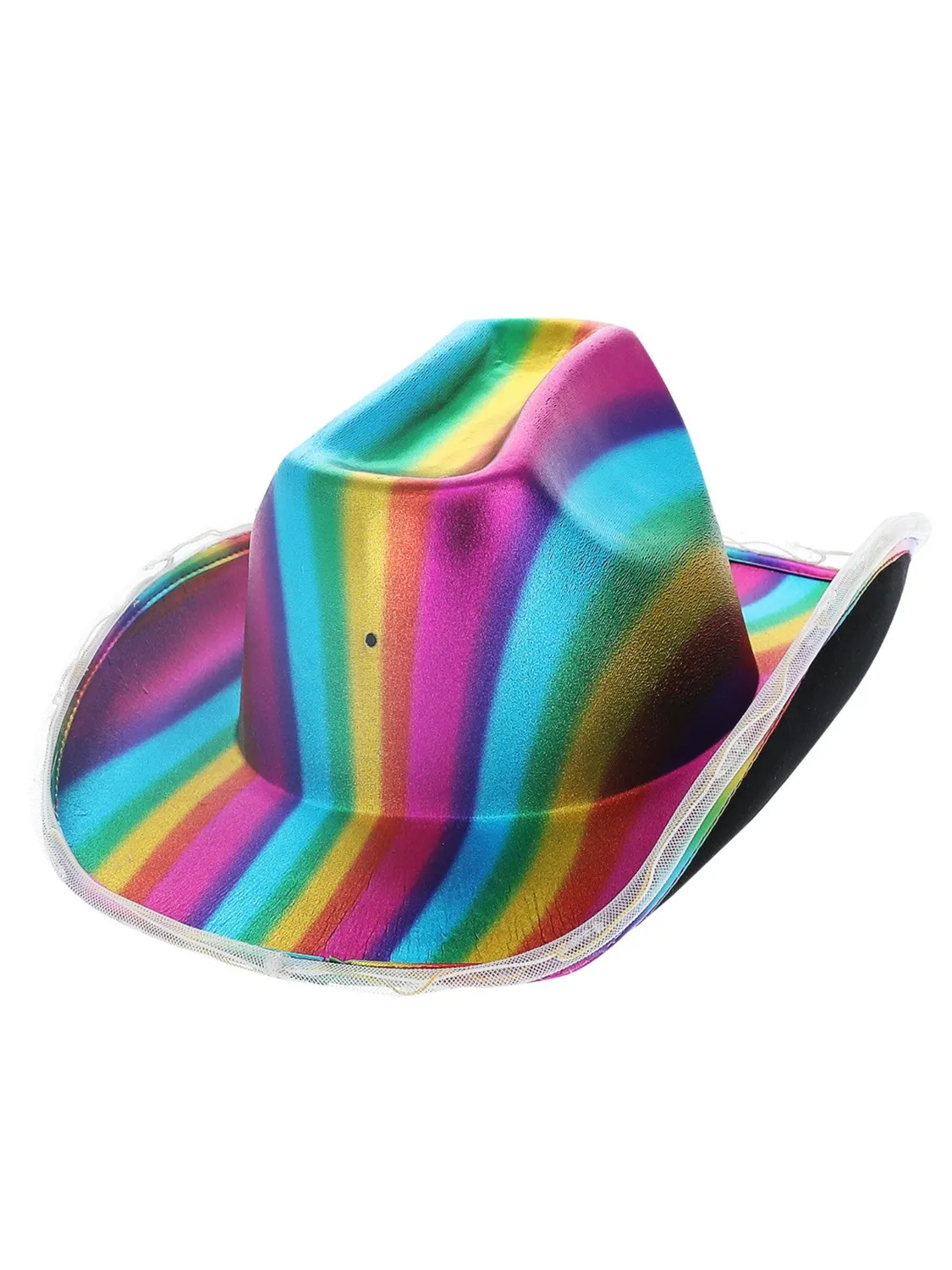 Smiffys Cappello Cowboy LED Arcobaleno Metallizzato Adulto