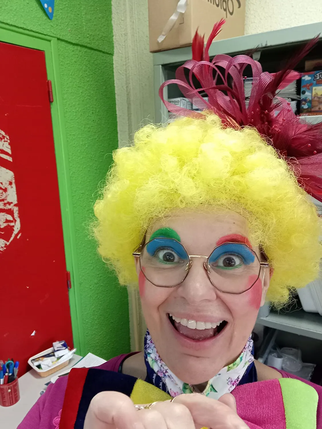 P'tit Clown 68100 Pop parrucca arancione adulto