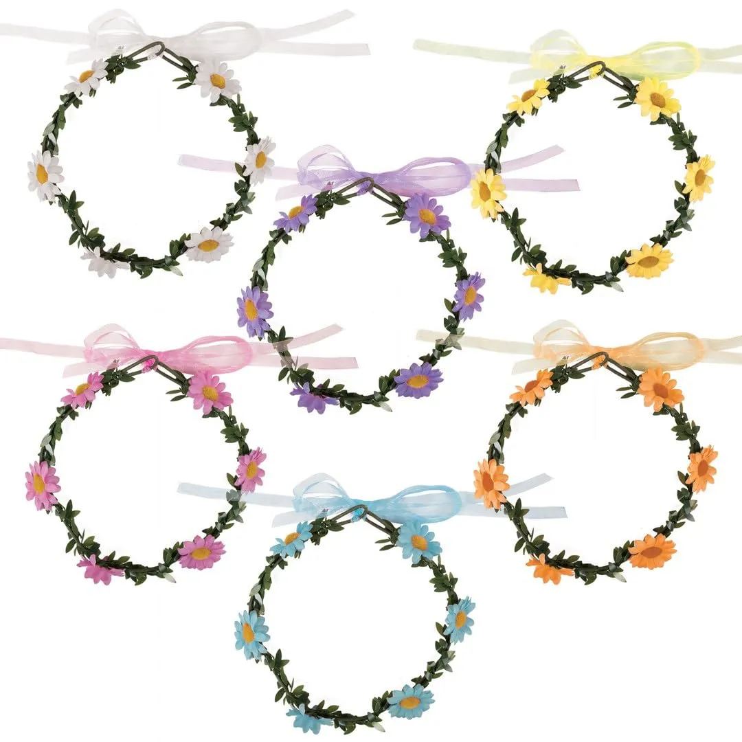 P'tit Clown corona fiori margherite blu cerchietto adulto