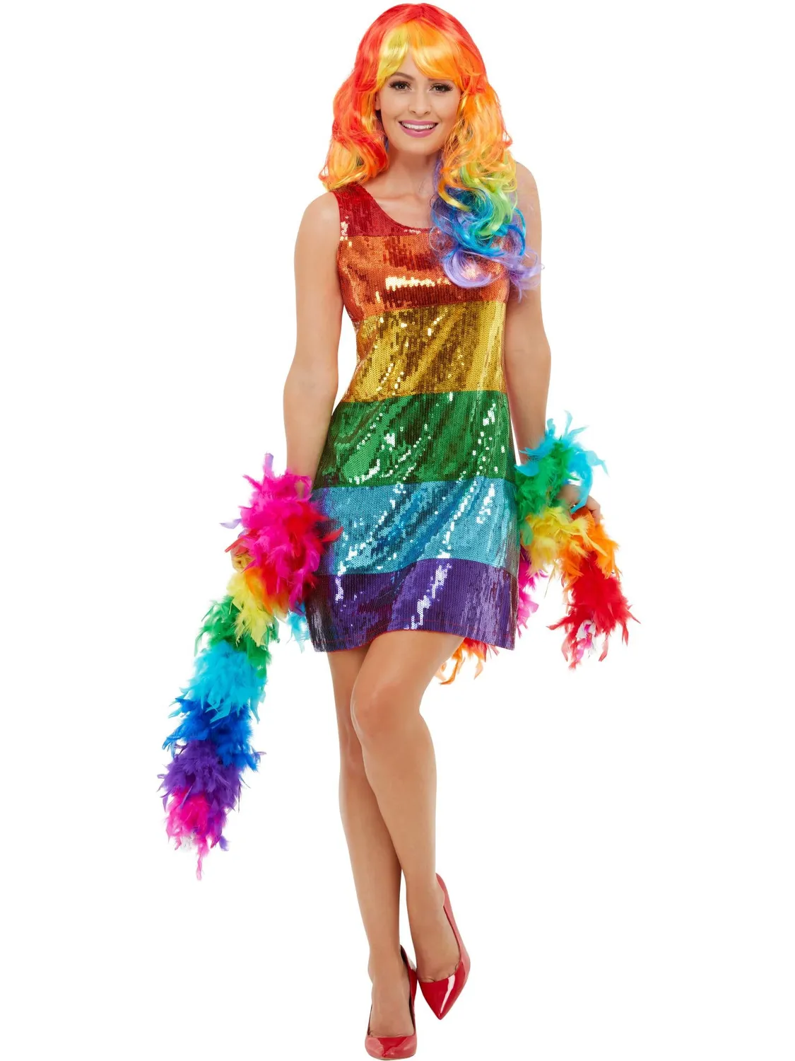 Smiffys All That Glitters costume rainbow paillettes donna
