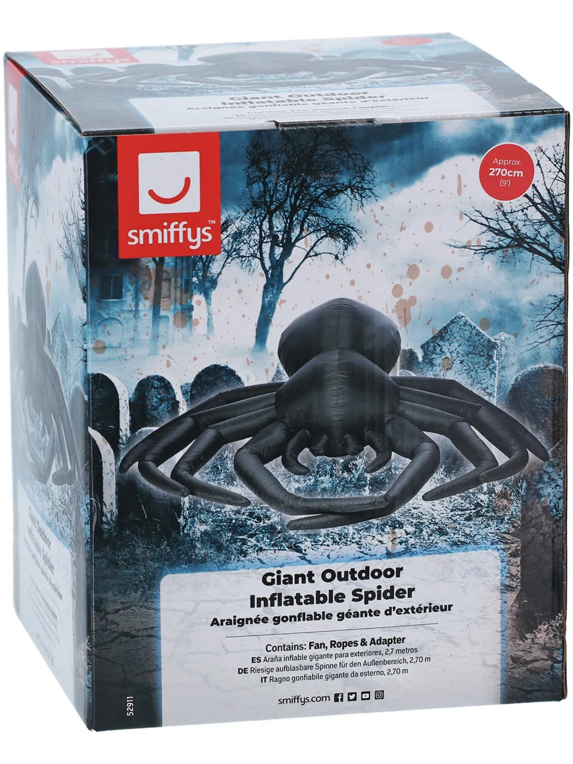 Smiffys Spider ragno gonfiabile nero 9ft esterno