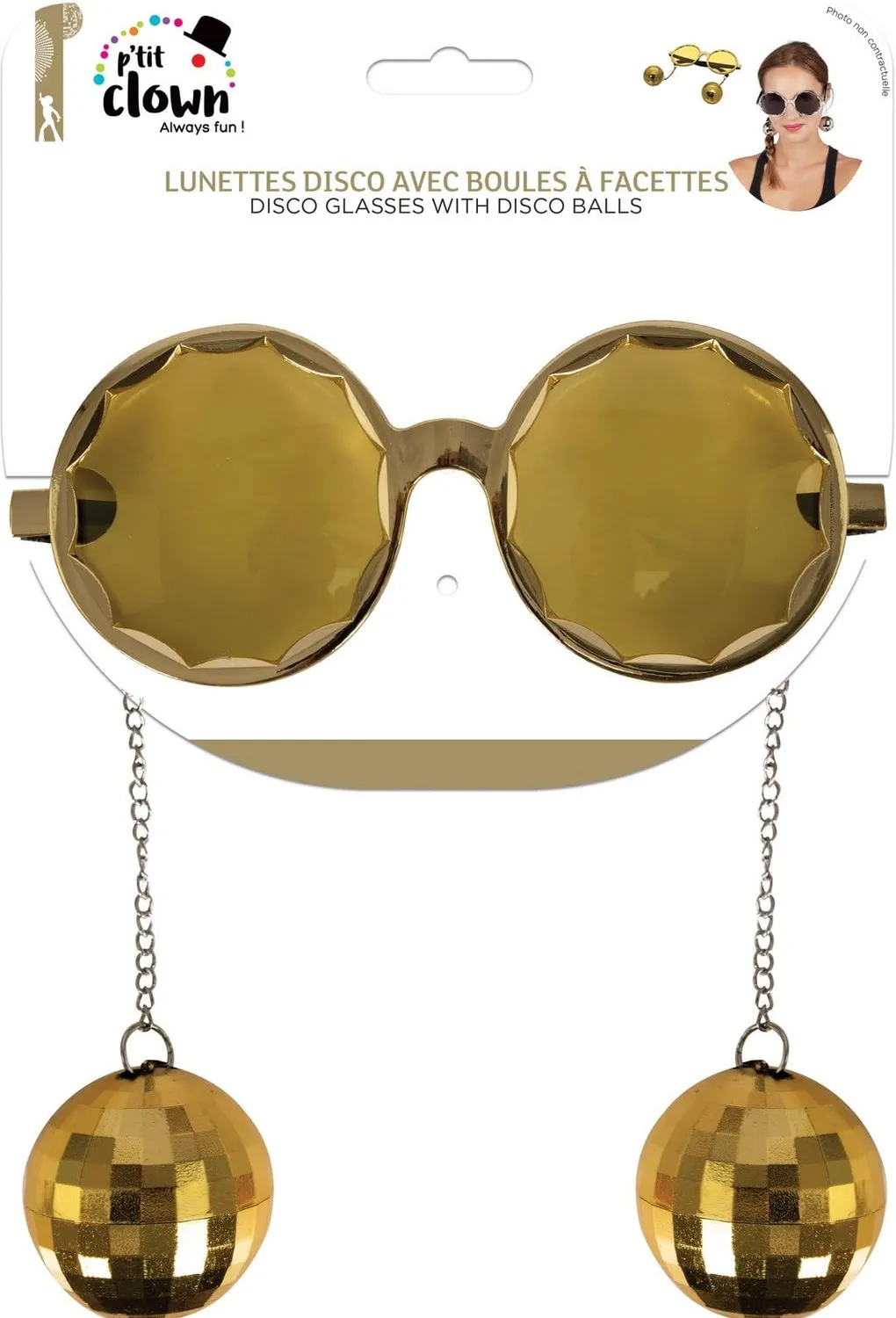 P'tit Clown 35001 occhiali discoteca oro argento festa