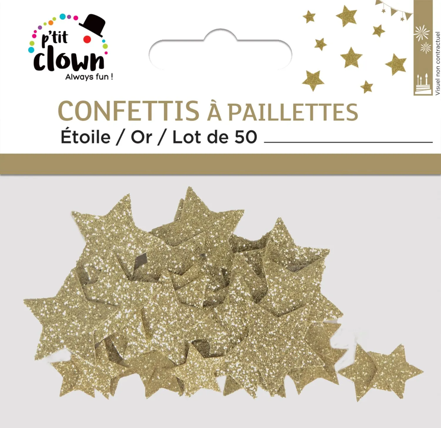 P'tit Clown 21223 coriandoli stelle oro 50 pezzi