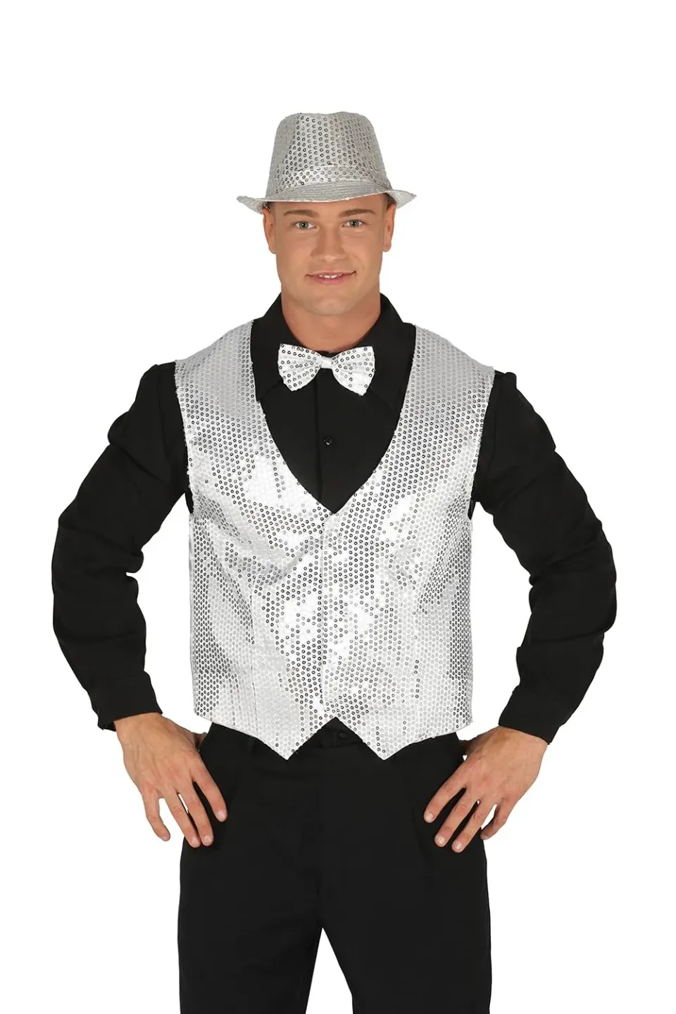 Fiestas Guirca Gilet Paillettes Argento 17350