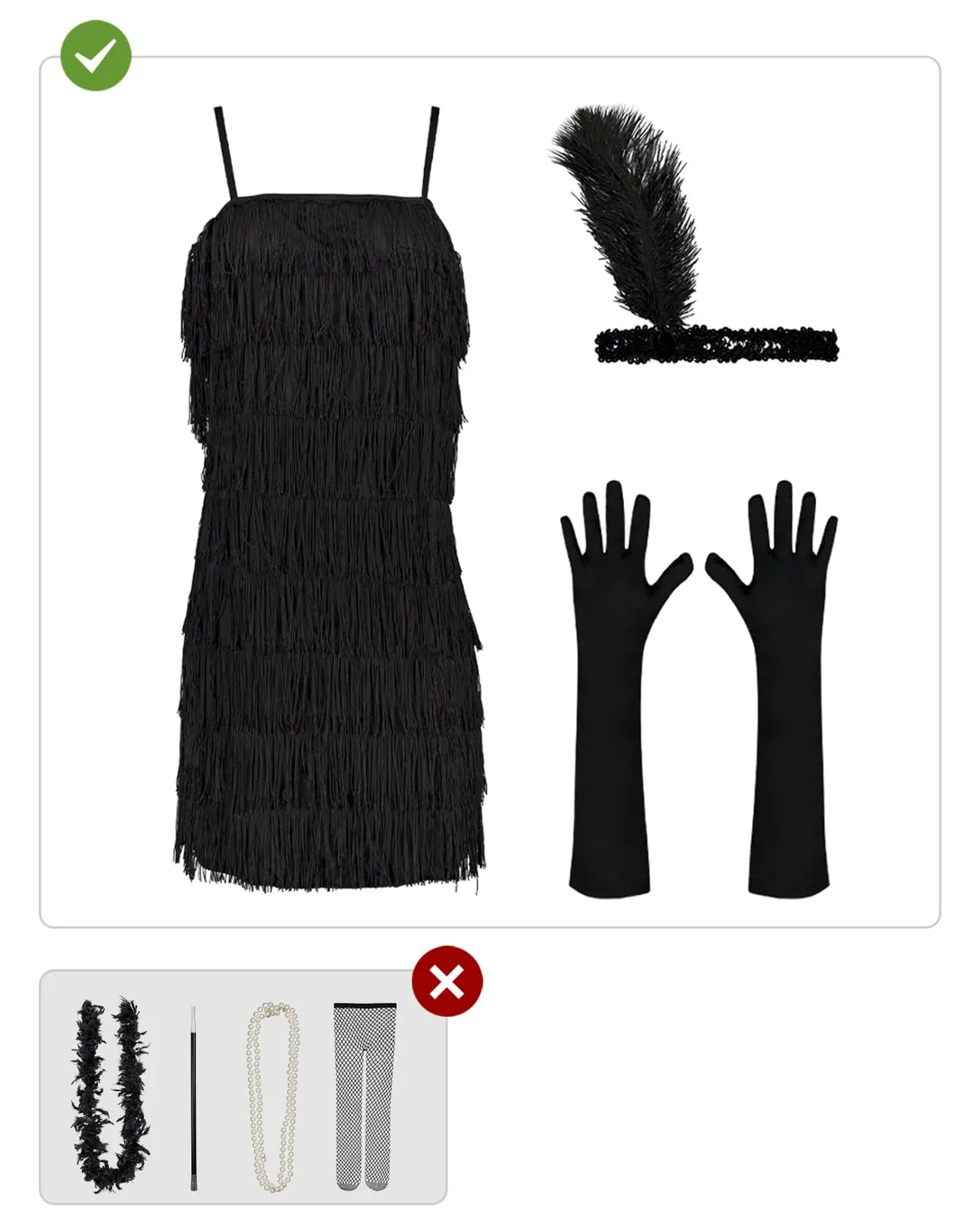 Funidelia Charleston Nero Costume Donna L Anni 20