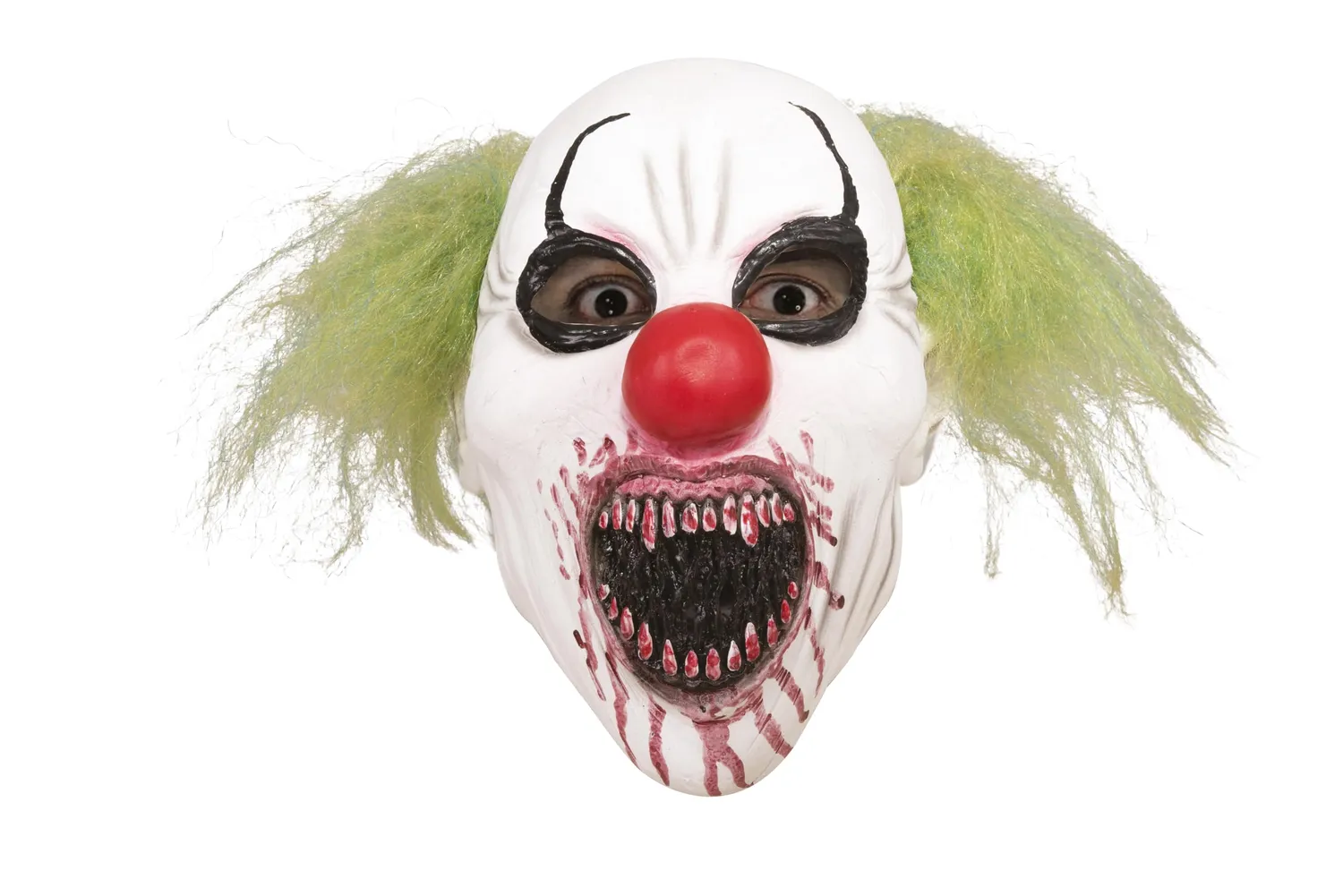 P'tit Clown maschera clown integrale adulto lattice bianca capelli