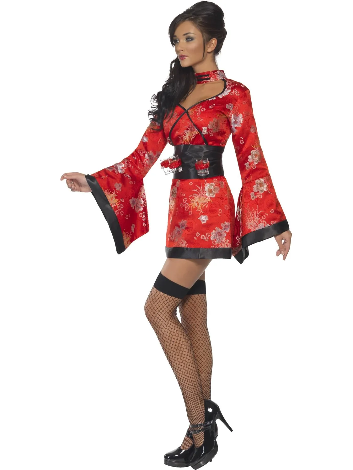 Smiffys Vodka Geisha costume donna kimono rosso