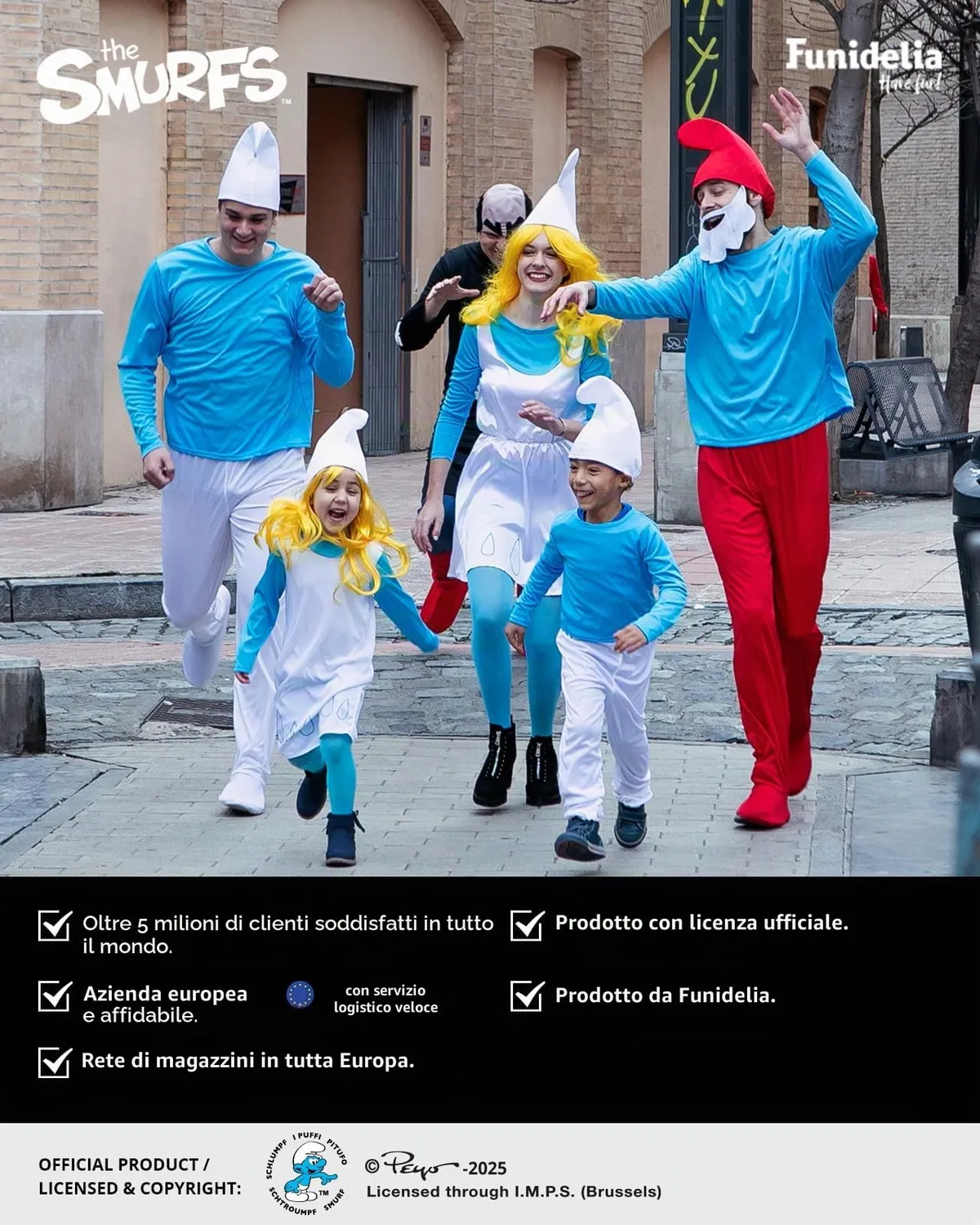 Funidelia Grande Puffo costume uomo rosso M-L