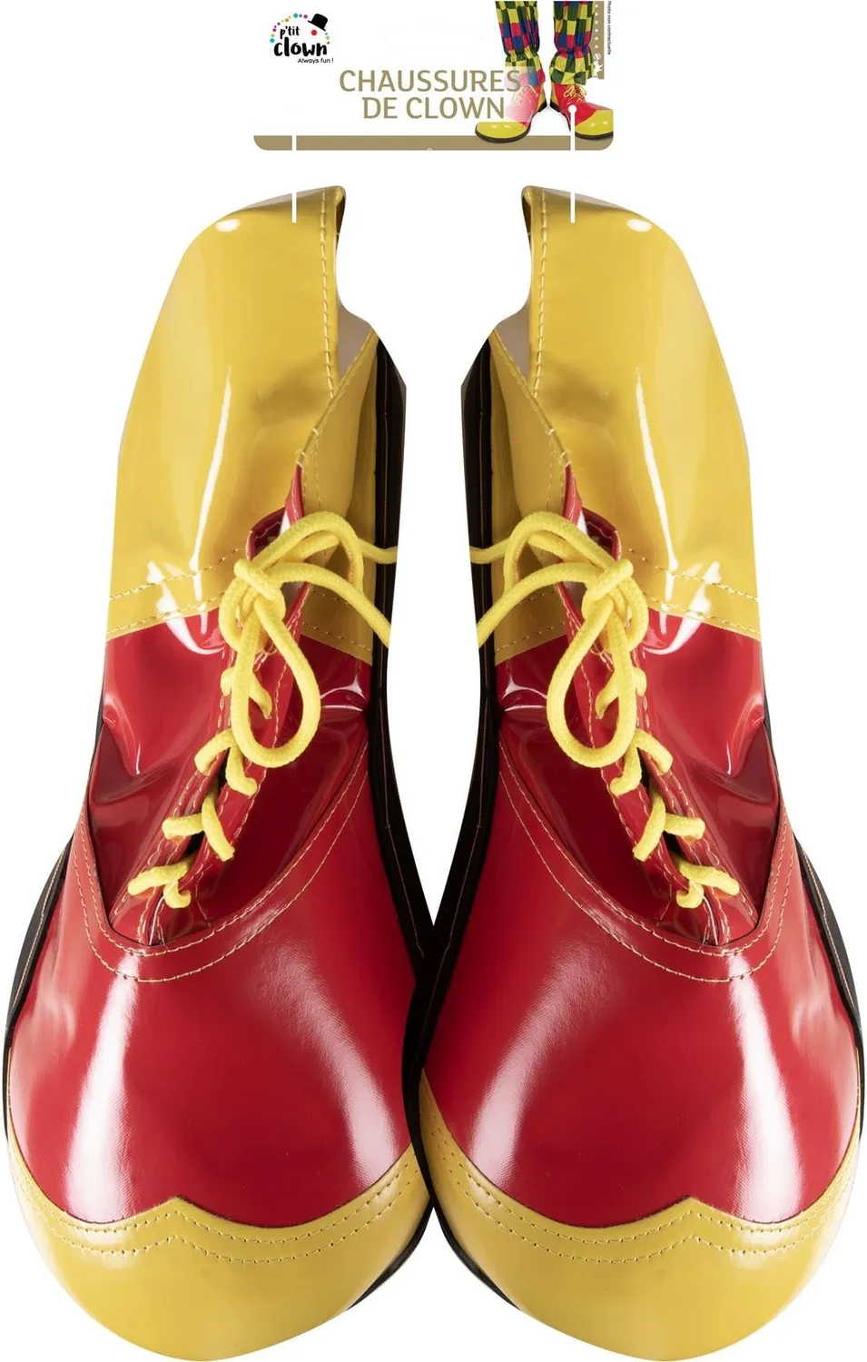 P'tit Clown 66672 costume adulto giallo e rosso per feste