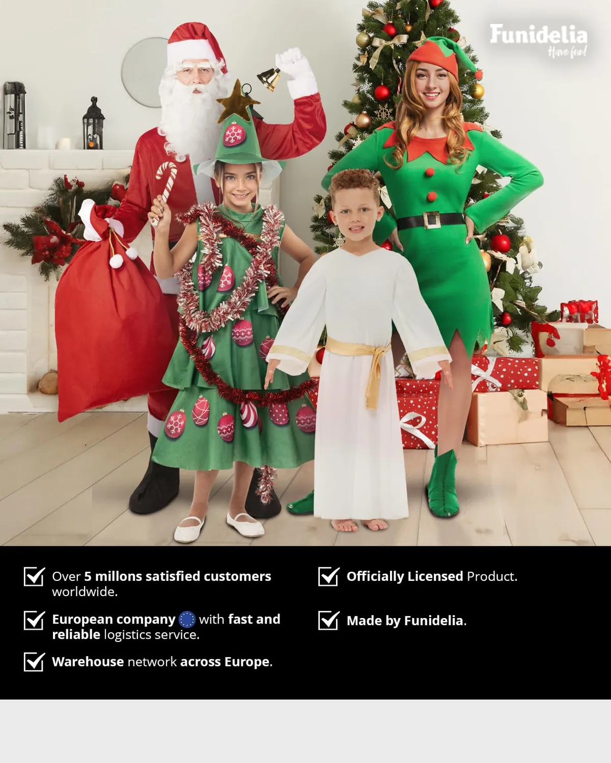 Funidelia Santa Claus Barba Babbo Natale rossa