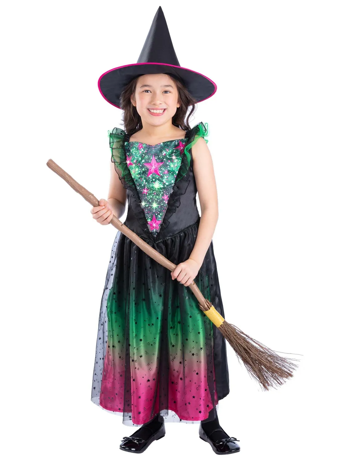 Smiffys Wicked Witch costume strega bambina 7-9 anni