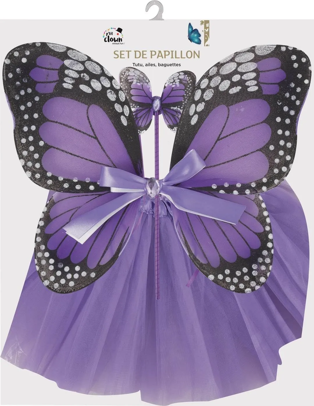 P'tit Clown 80240 set farfalla viola tutu ali bacchetta