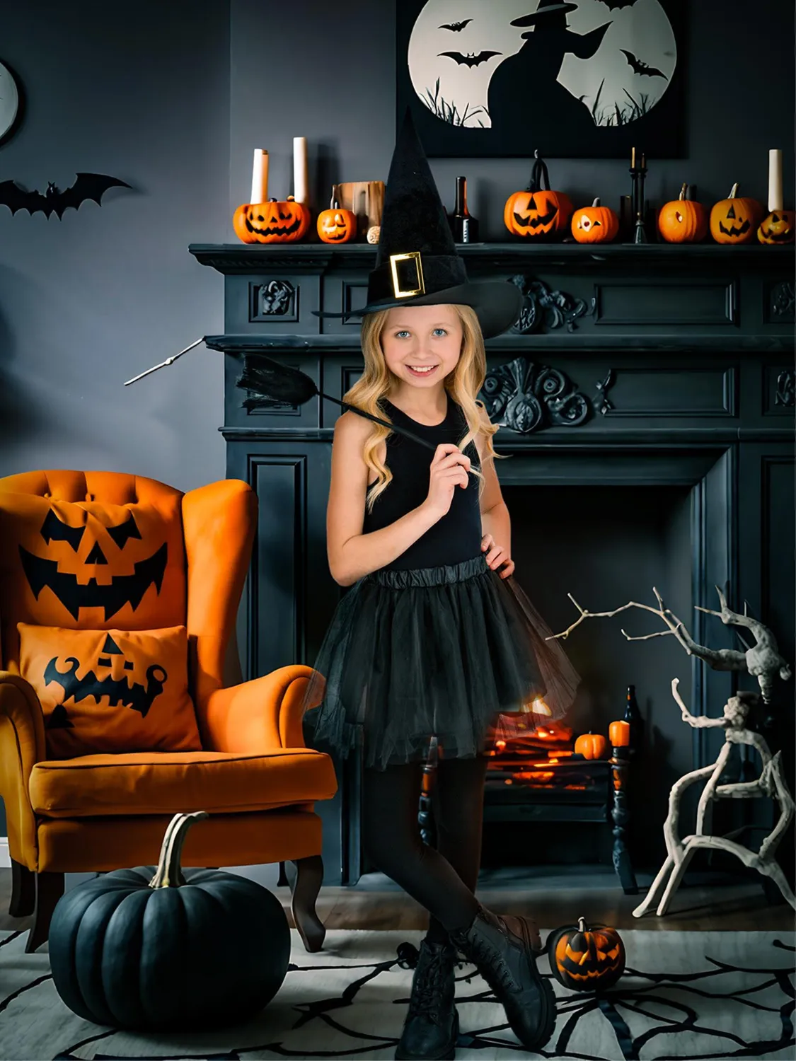 Smiffys Witch Kit costume strega bimba nero