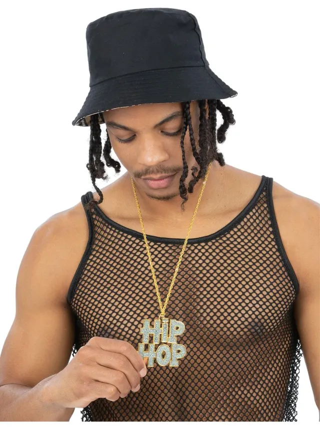 Smiffys 90s Hip Hop collana bling oro taglia unica