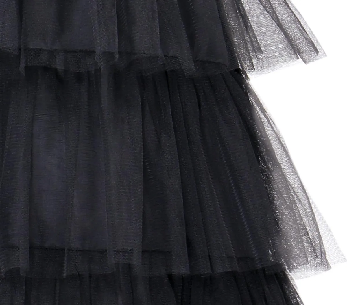 Guirca Costume Gotico Bambina 7-9 Anni Abito Lungo Nero
