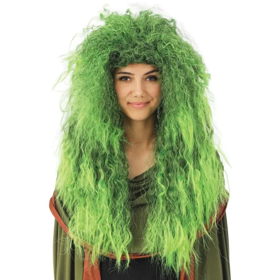 P'tit Clown 23588 parrucca strega verde capelli lunghi