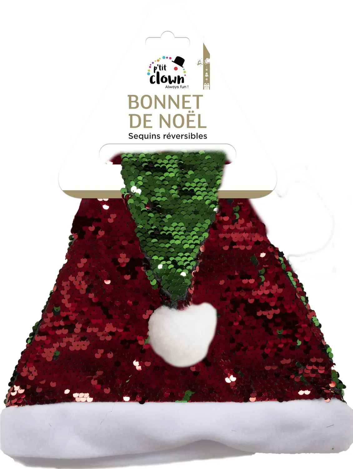 P'tit Clown cappello Natale peluche Babbo Natale adulto