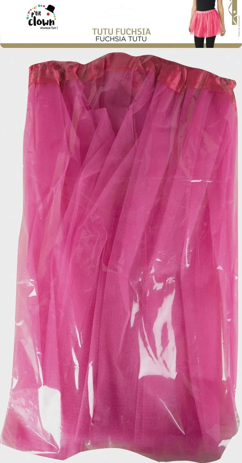 P'tit Clown tutù tulle adulto rosa fucsia 40 cm