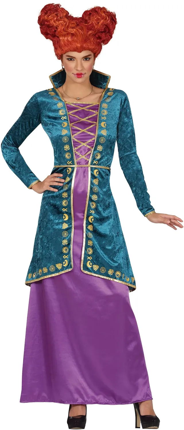 Guirca sorella strega magica costume donna S viola turchese