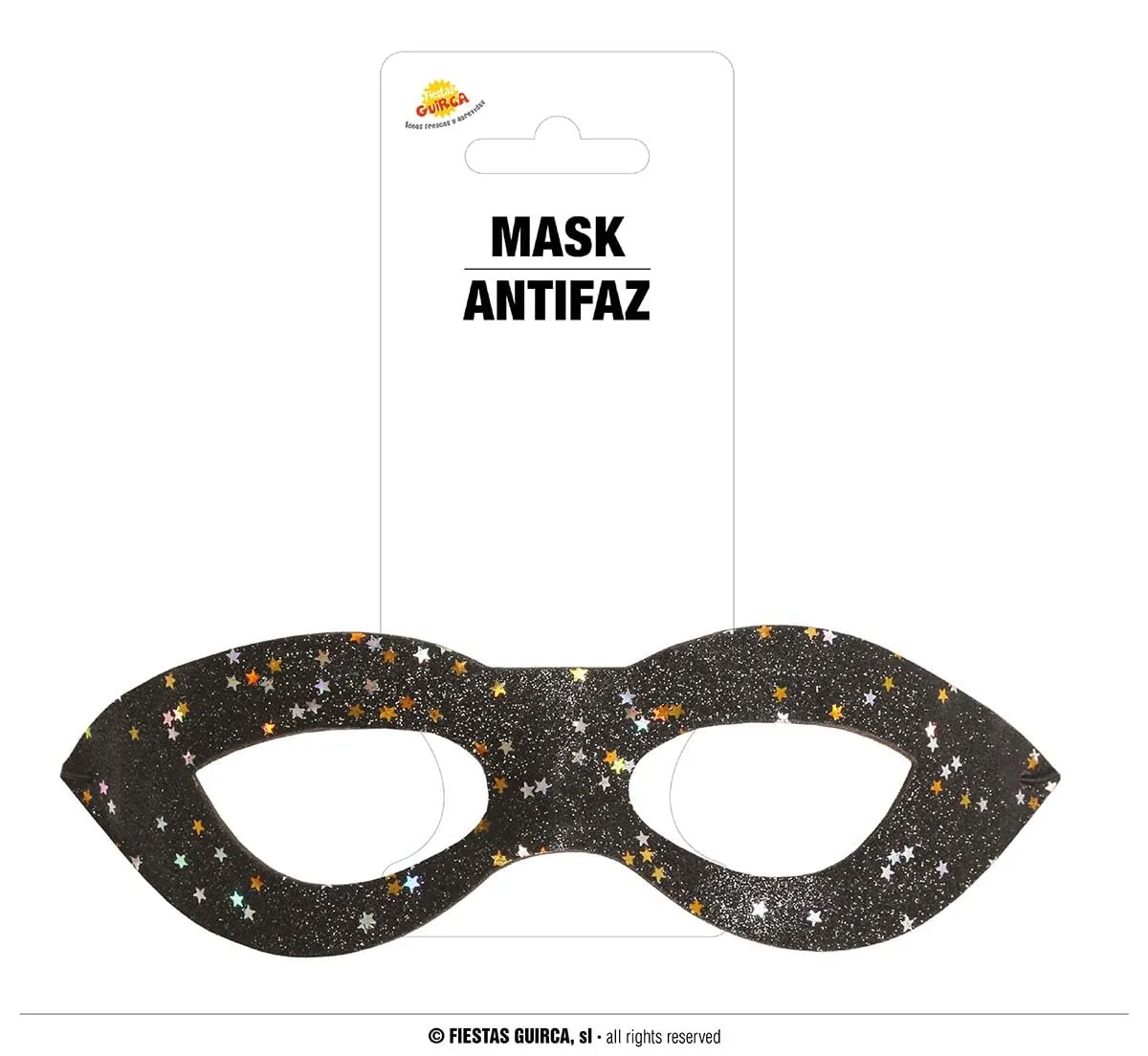 Guirca Mascherina Nera Stelle maschera occhi carnevale
