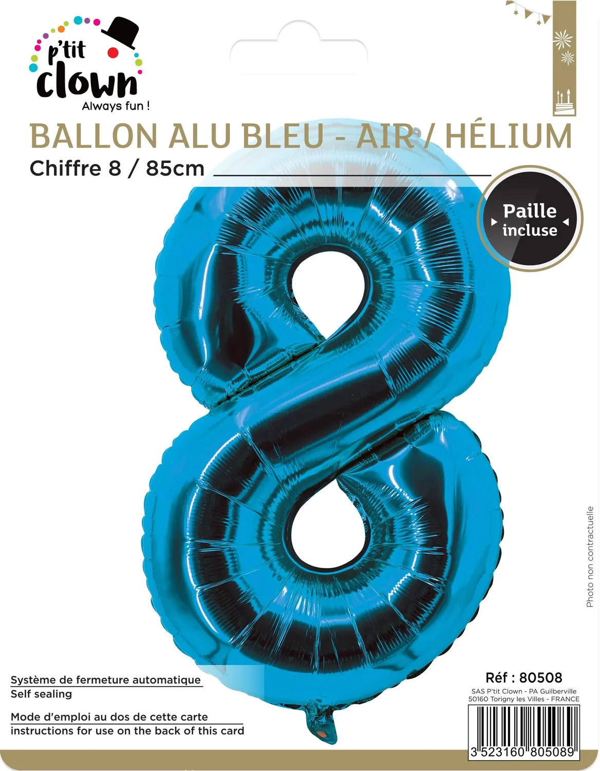 P'tit Clown 80508 palloncino blu elettrico festa