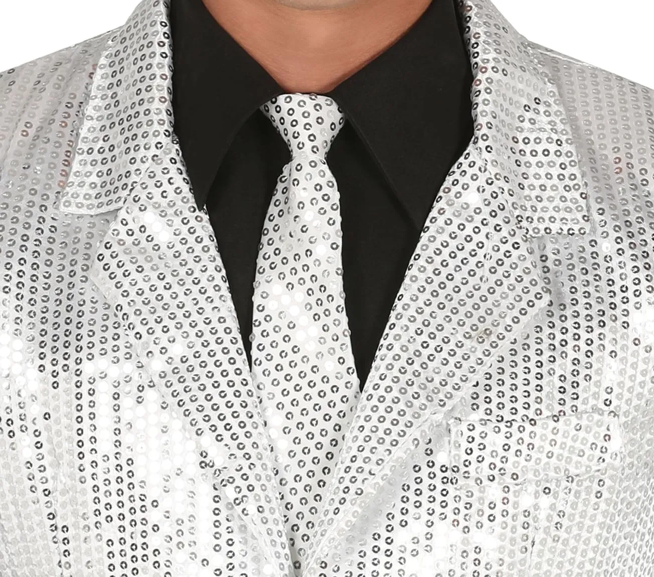Fiestas Guirca Giacca Paillettes Argento Uomo M 48-50