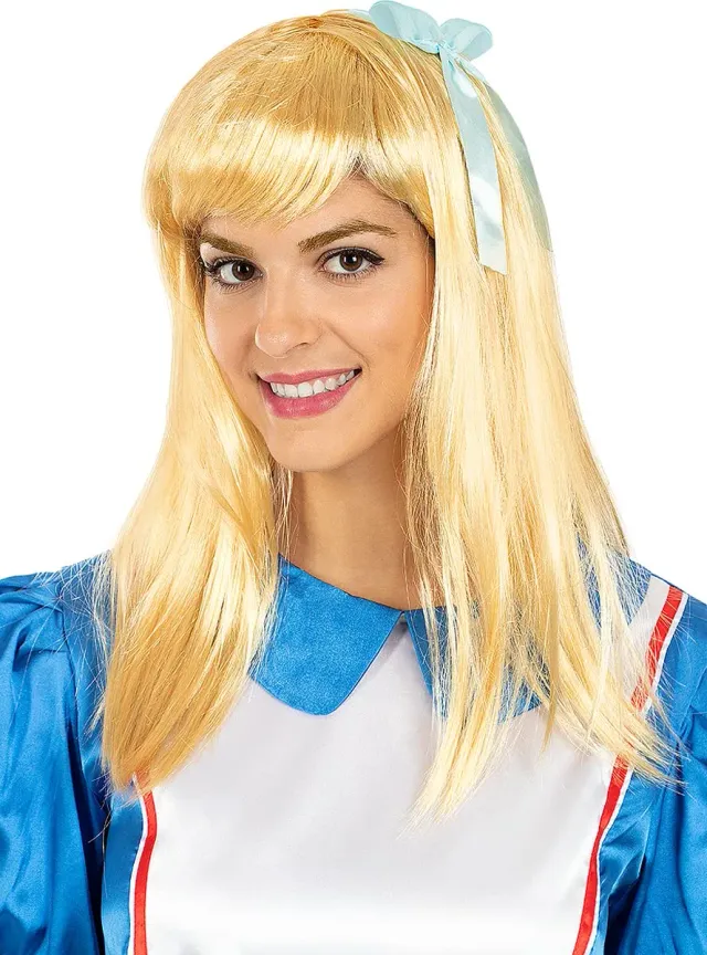 Funidelia Alice parrucca donna bionda con nastro