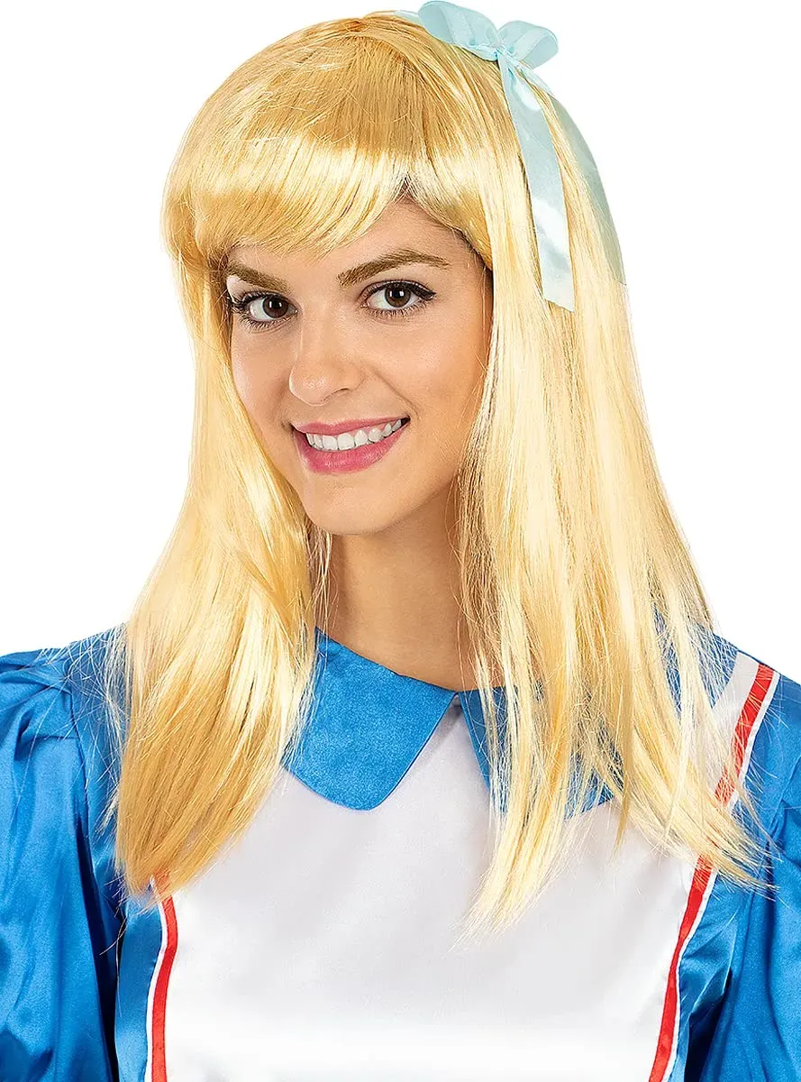 Funidelia Alice parrucca donna bionda con nastro