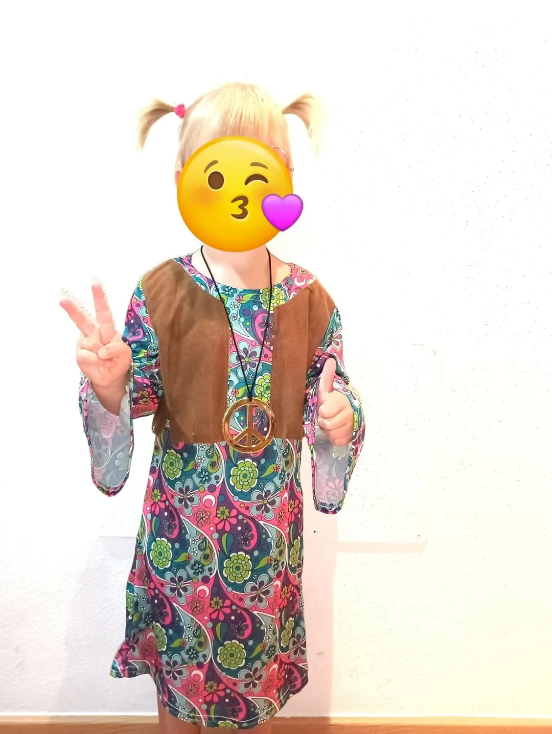 Funidelia Hippie Costume Bambina 10-12 Anni Multicolore