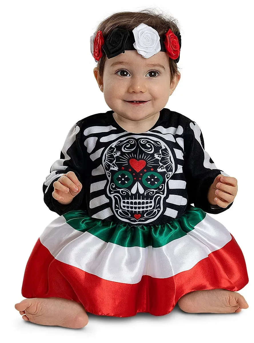 Funidelia Costume Catrina bebè 0-6 mesi nero teschio