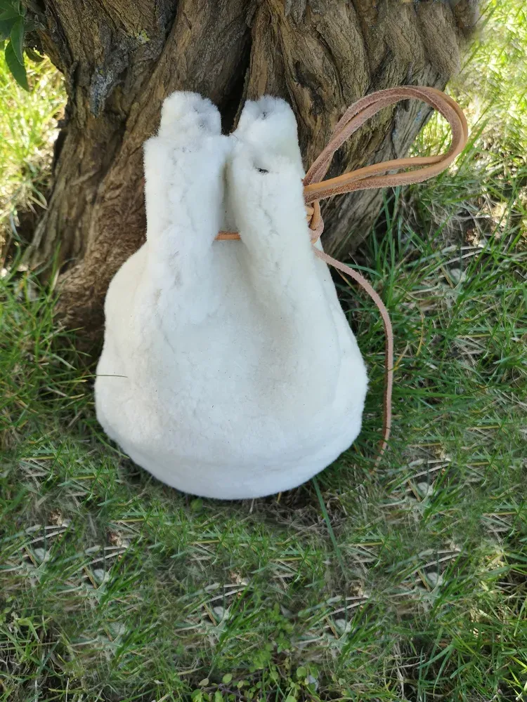 La Bottega di Merlino Borsetta Pelliccia Vera Pelle Agnello 18 cm
