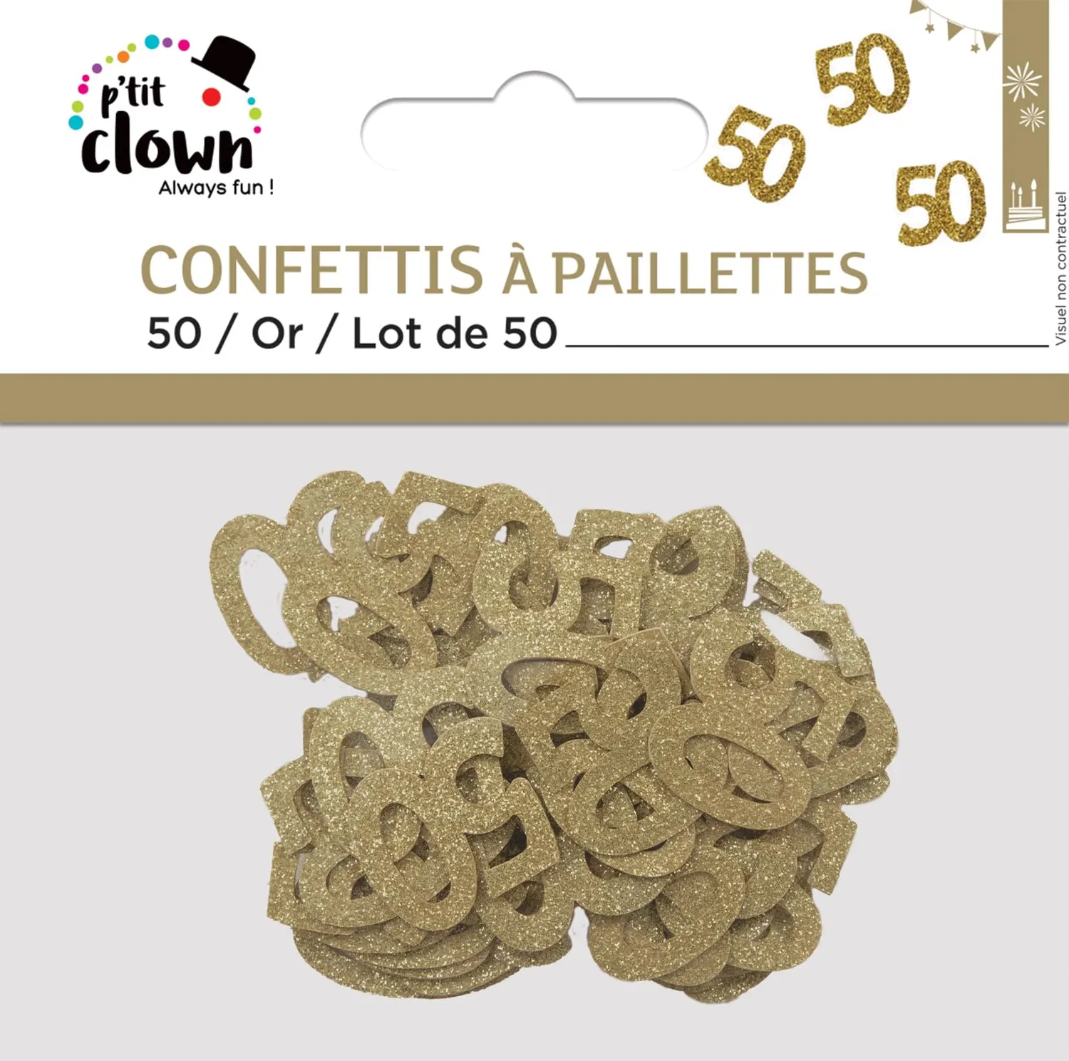 P'tit Clown re21049 coriandoli glitter numero 50 oro