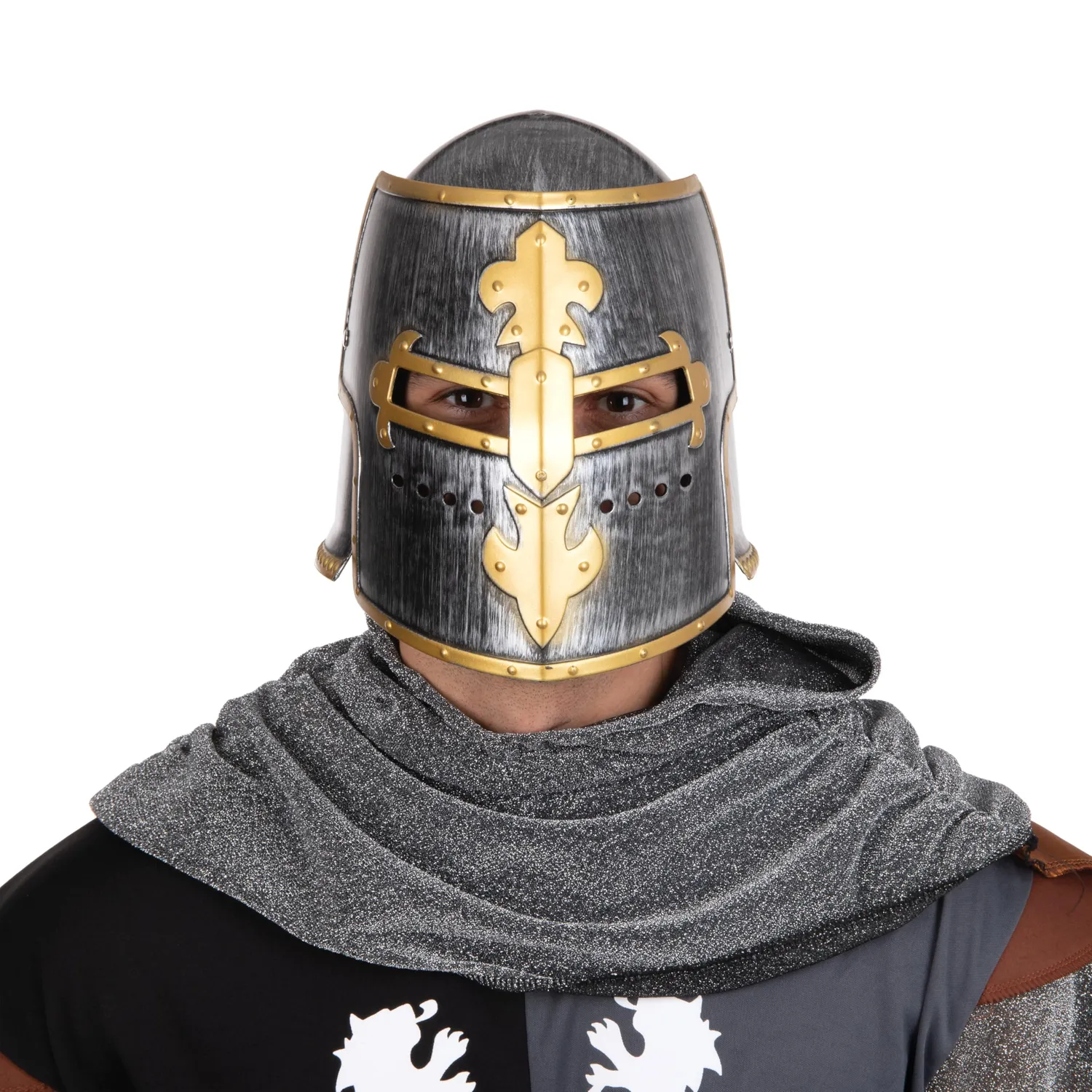 P'tit Clown Casco Cavaliere Grigio Oro Adulto