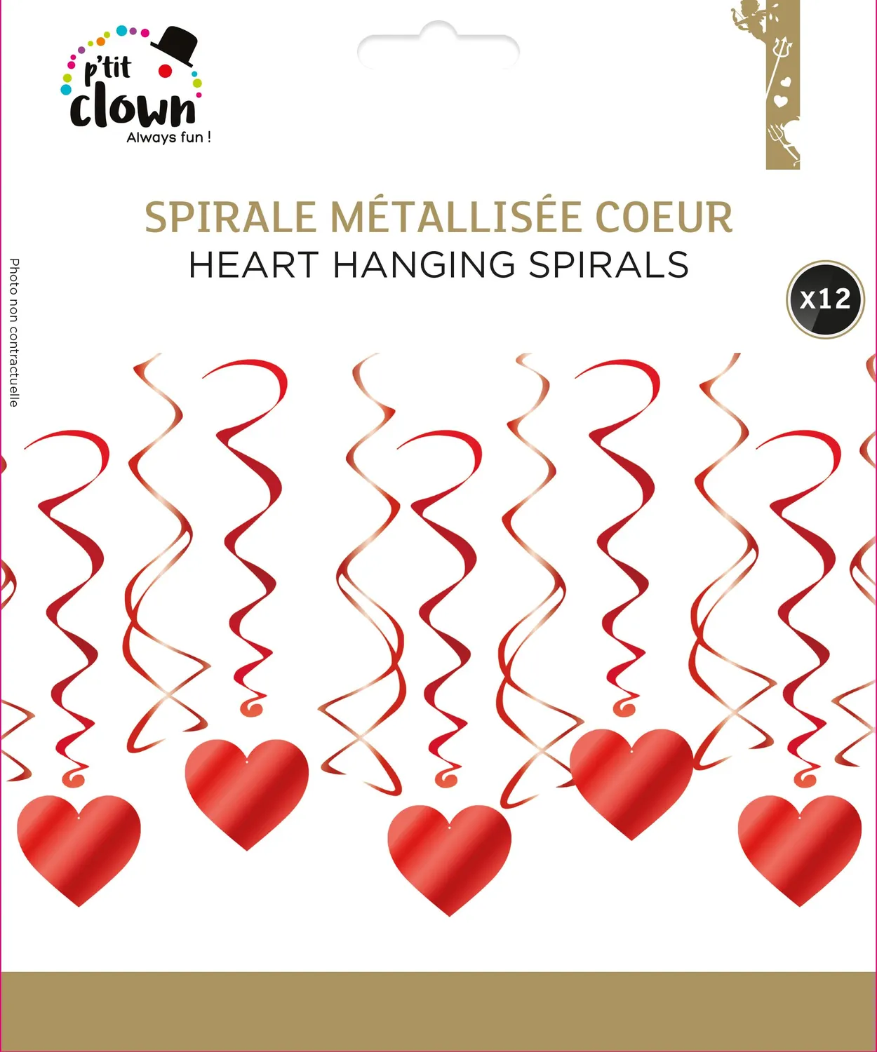 P'tit Clown 23269 Spirali Cuore Rosso 12 Pezzi Plastica