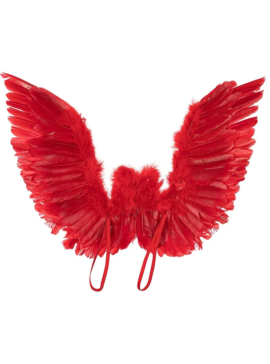 Funidelia ali con piume rosse accessorio 50x50 cm rosso