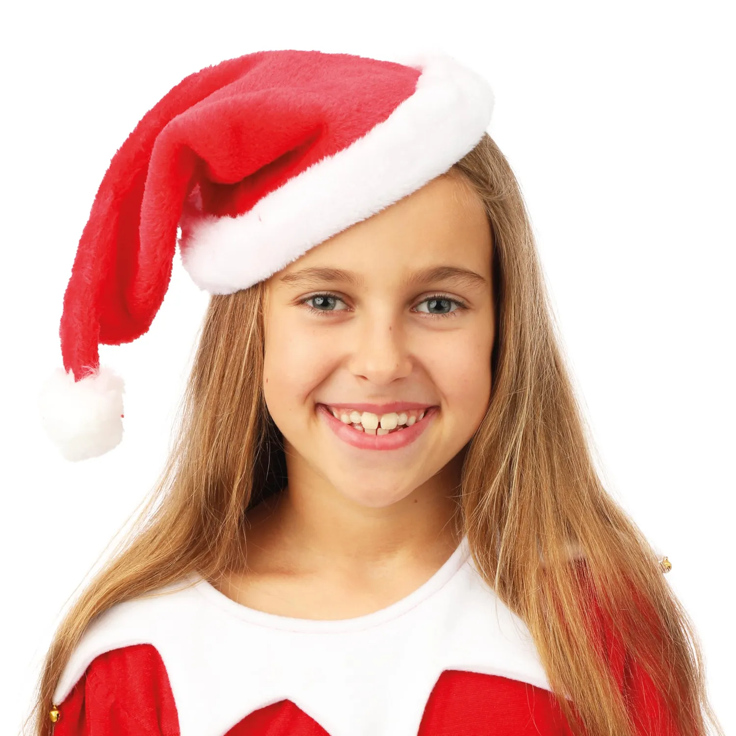P'tit Clown Berretto Natale Bambino Peluche Rosso