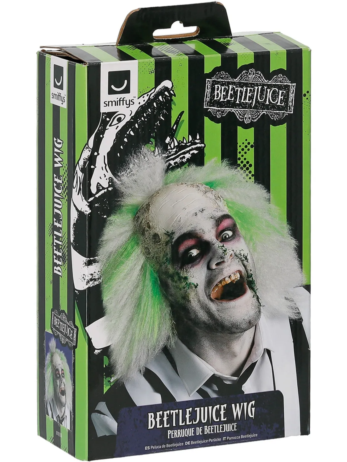 Smiffys Beetlejuice parrucca uomo verde-bianca ufficiale
