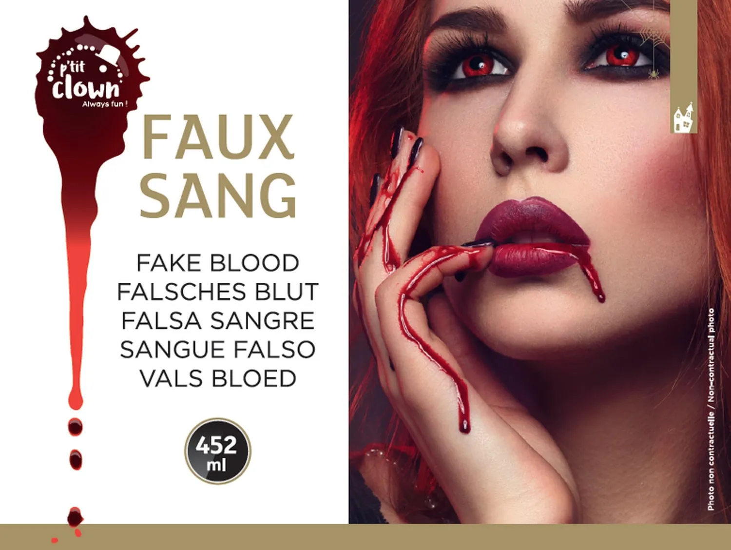 P'tit Clown 20703 sangue finto gel bidone 472 ml