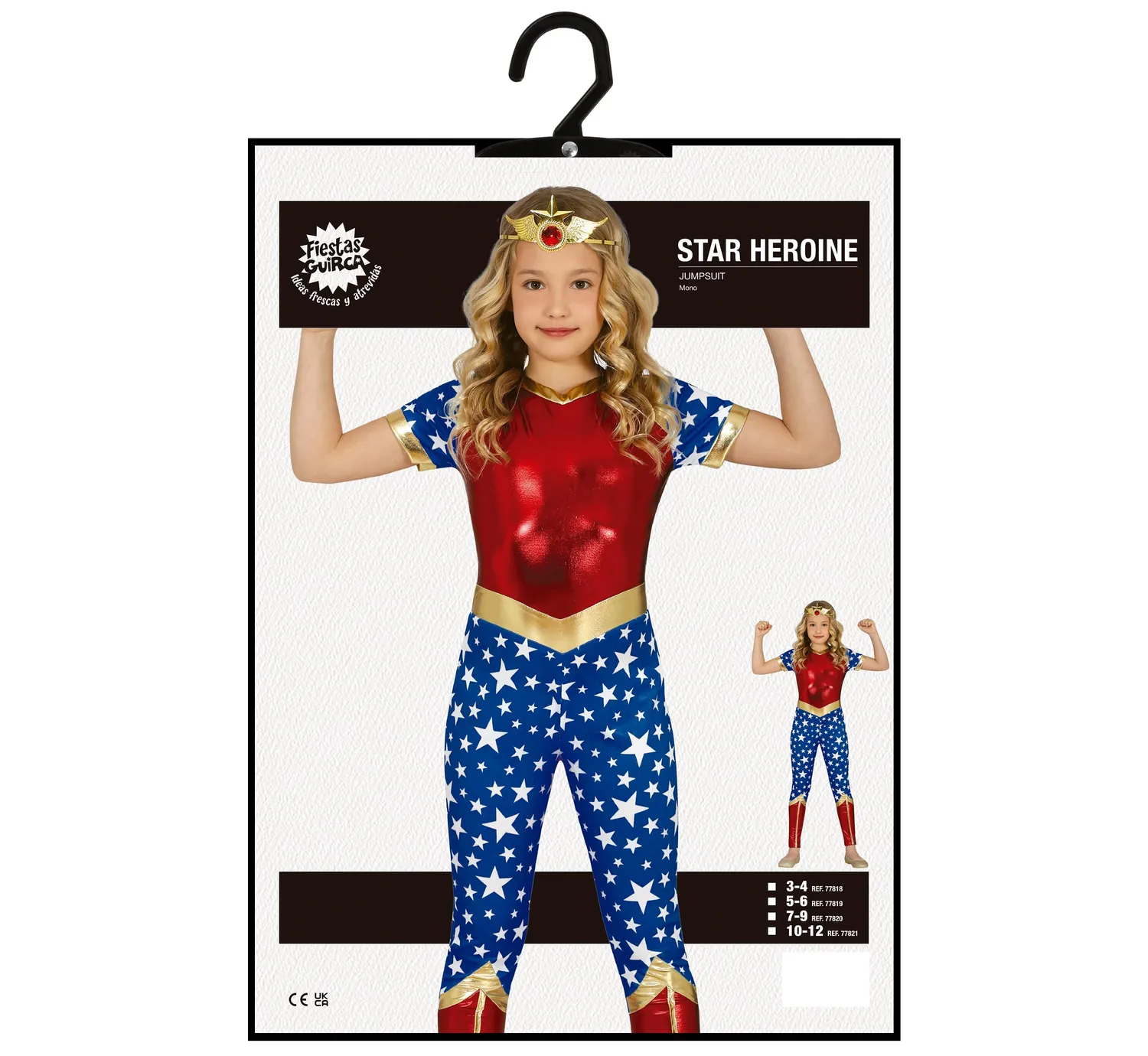 Fiestas Guirca Eroina Stella costume 14-16 anni rosso blu