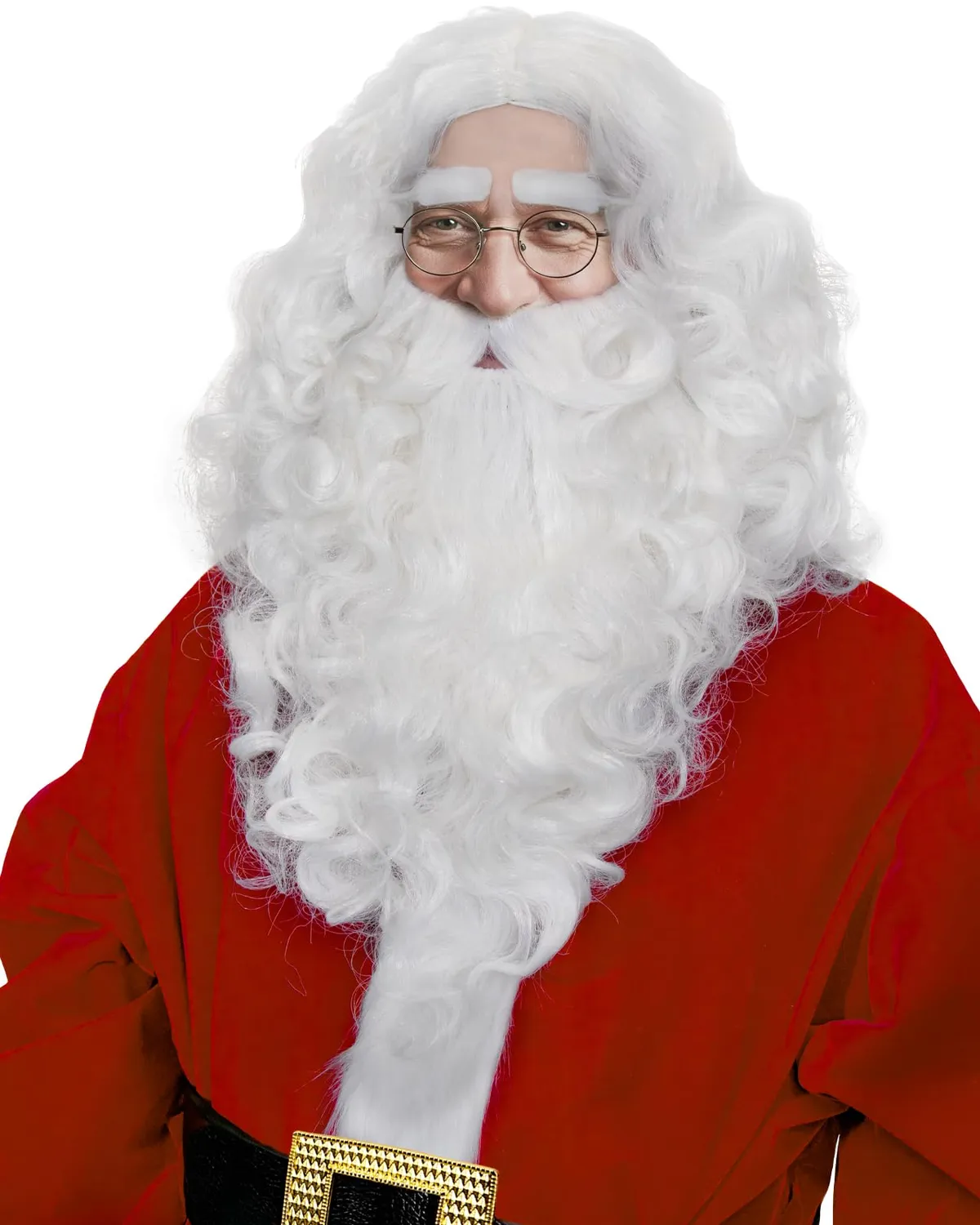 Funidelia Parrucca con Barba Babbo Natale Deluxe Uomo Bianca
