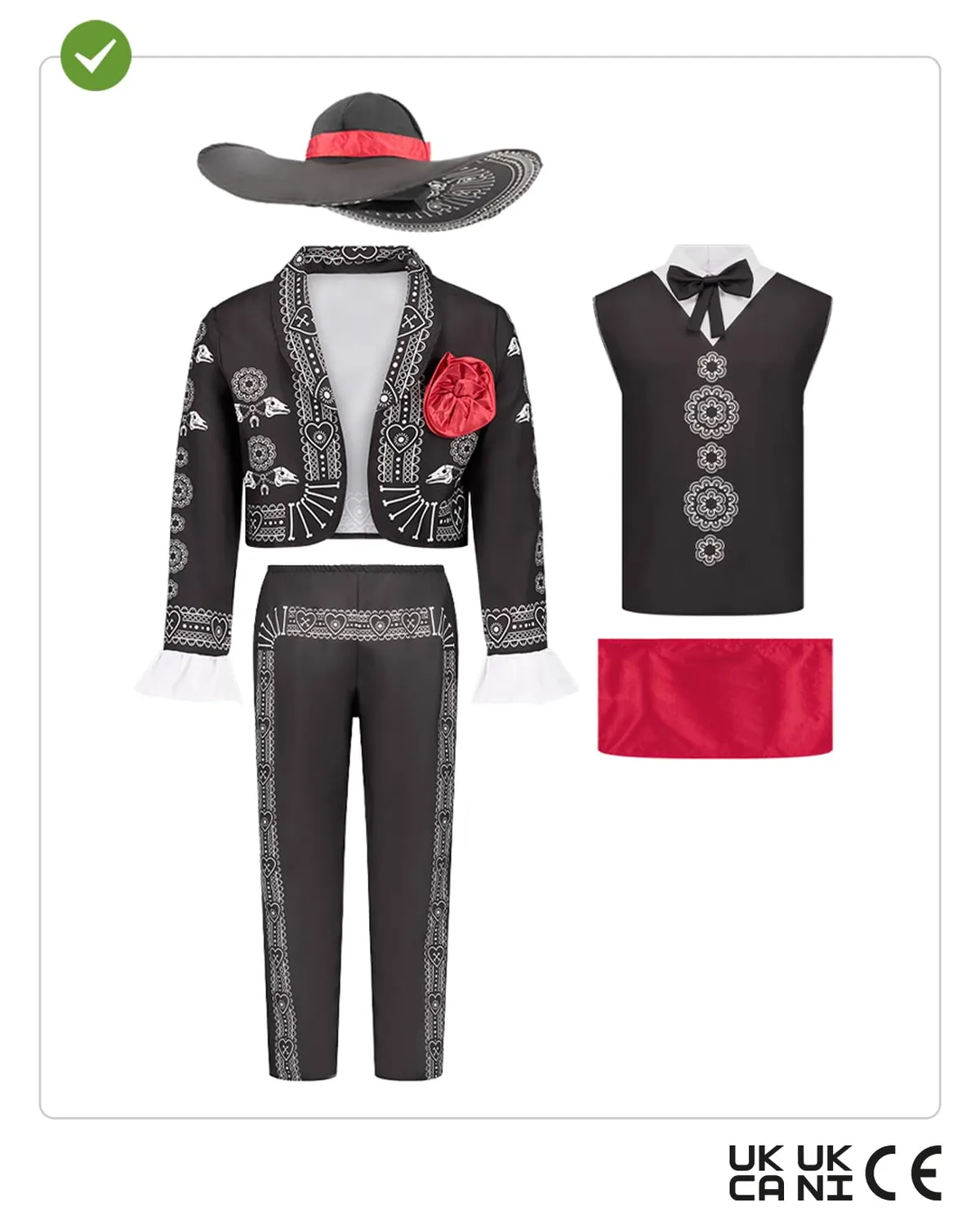 Funidelia Mariachi costume bambino con sombrero 3-4 anni