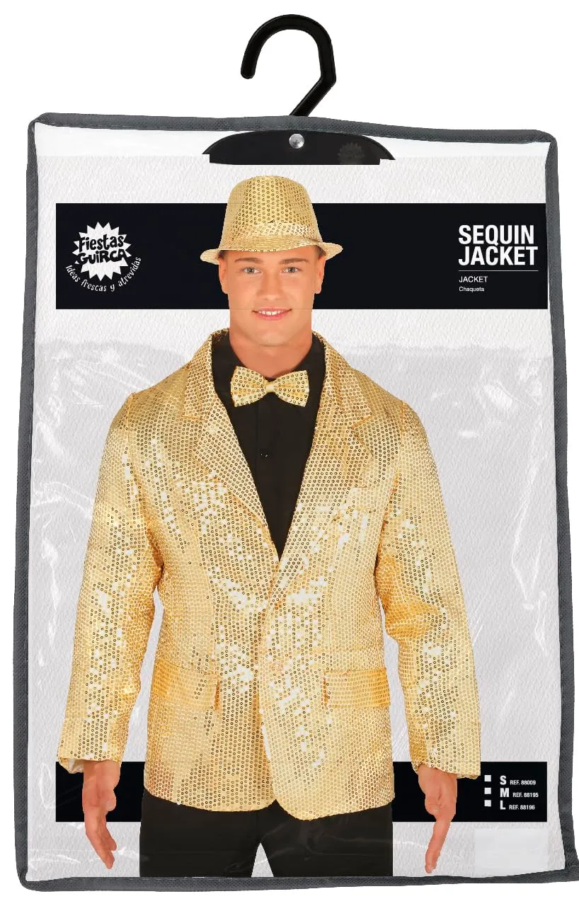 Fiestas Guirca Giacca Paillettes Oro Uomo L per Capodanno