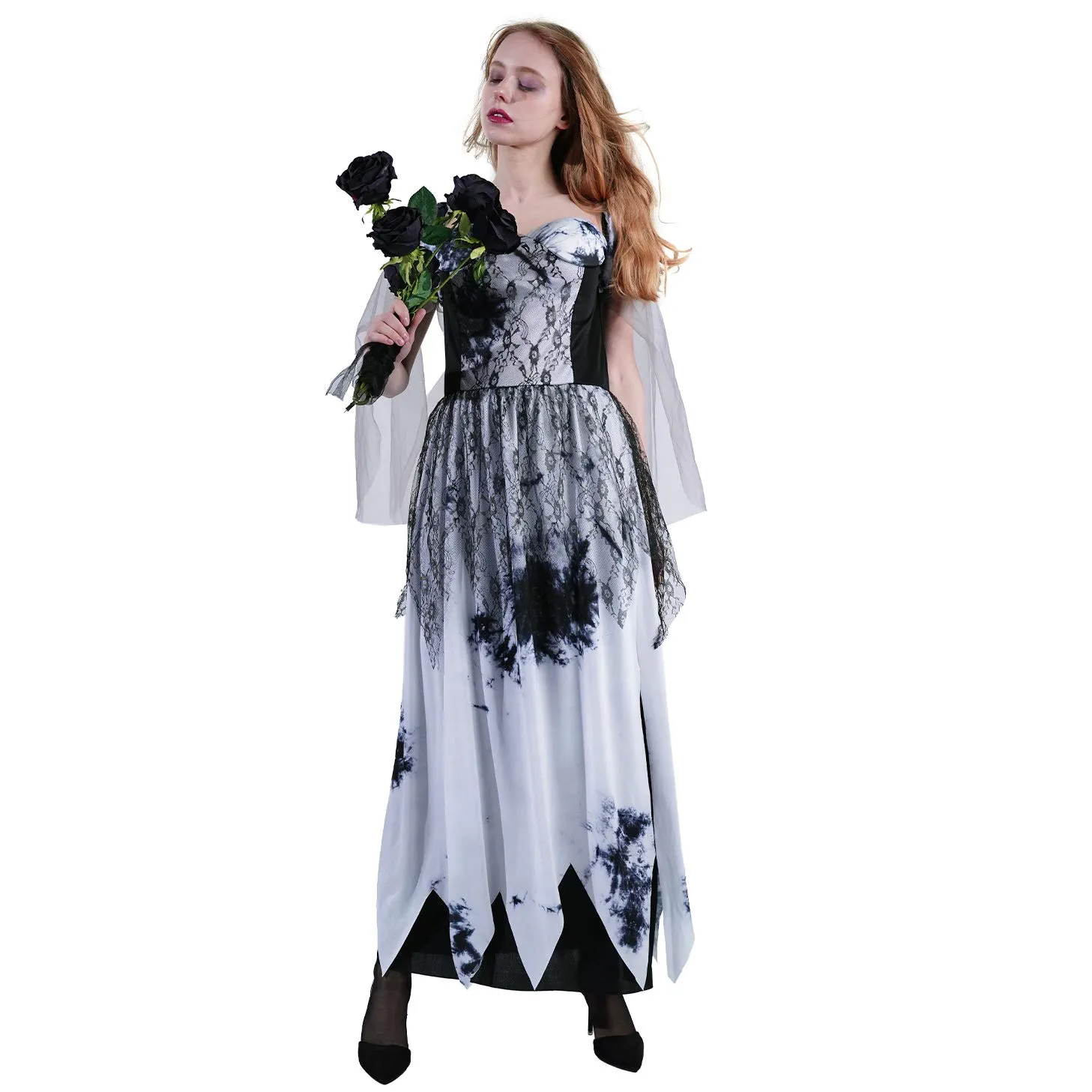 SEA HARE Sposa Fantasma costume donna taglia unica nero