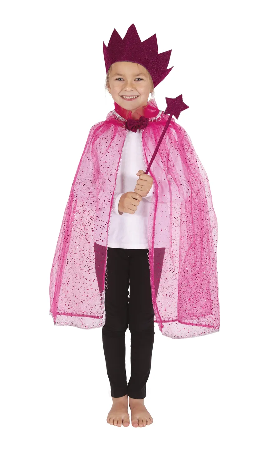 P'tit Clown set principessa bambina rosa paillettes taglia unica