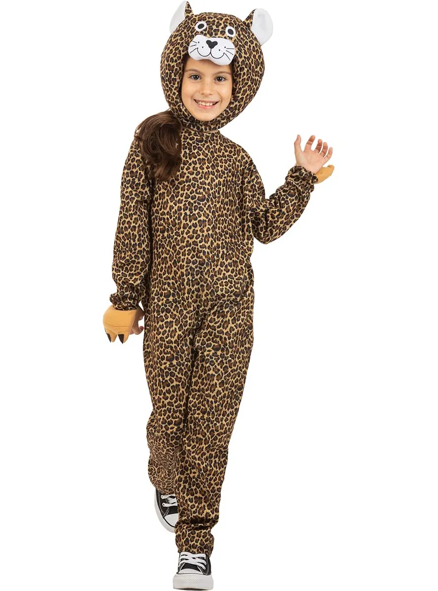 Funidelia Leopardo costume bambino 7-9 anni marrone
