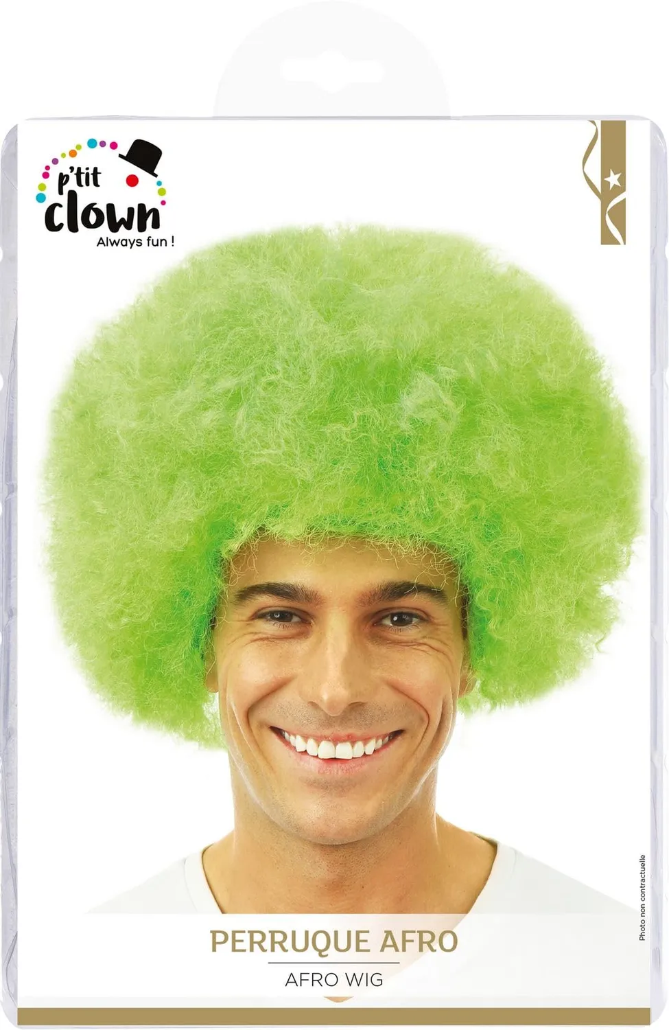 P'tit Clown Willy Afro parrucca verde riccia